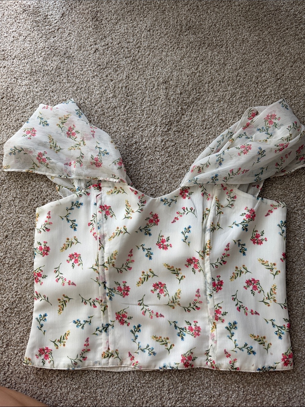NWT French Connection Floriana Hallie Off-Shoulder Crop Top